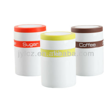 colorfull silicone band and silicone rim on the lid ceramic canister